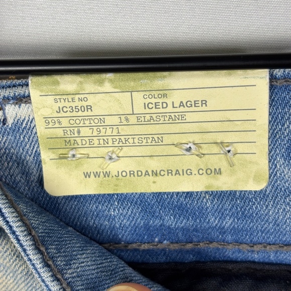 Jordan Craig Men Collins Distressed Ripped Denim Jeans 34/34 Blue Legacy Stretch - Picture 5 of 16